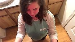 Pawg pov perrito y semen en el vientre